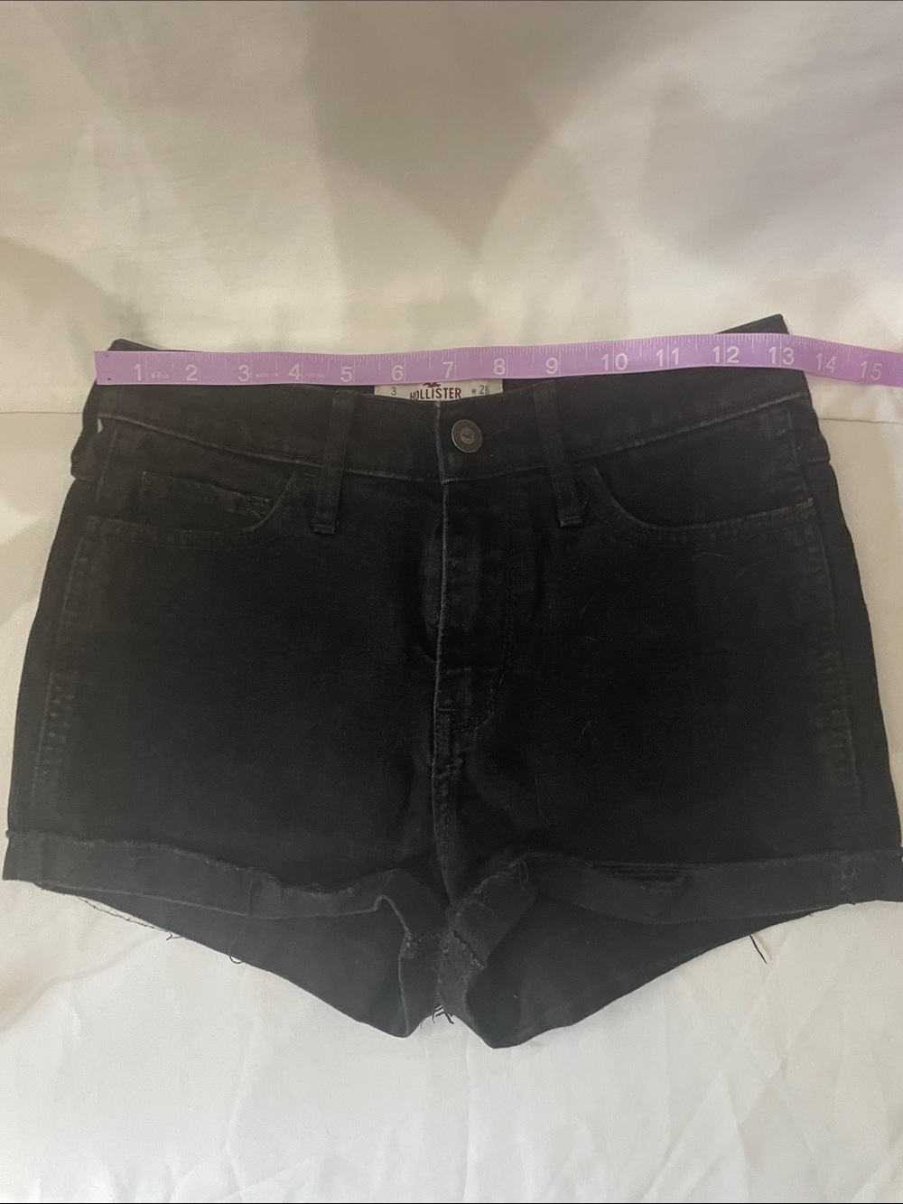 Hollister Black High-Rise Denim Cutoff Shorts